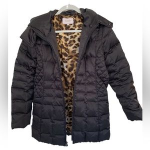 Laundry by Shelli Segal Down Hooded Puffer Coat Black Size M